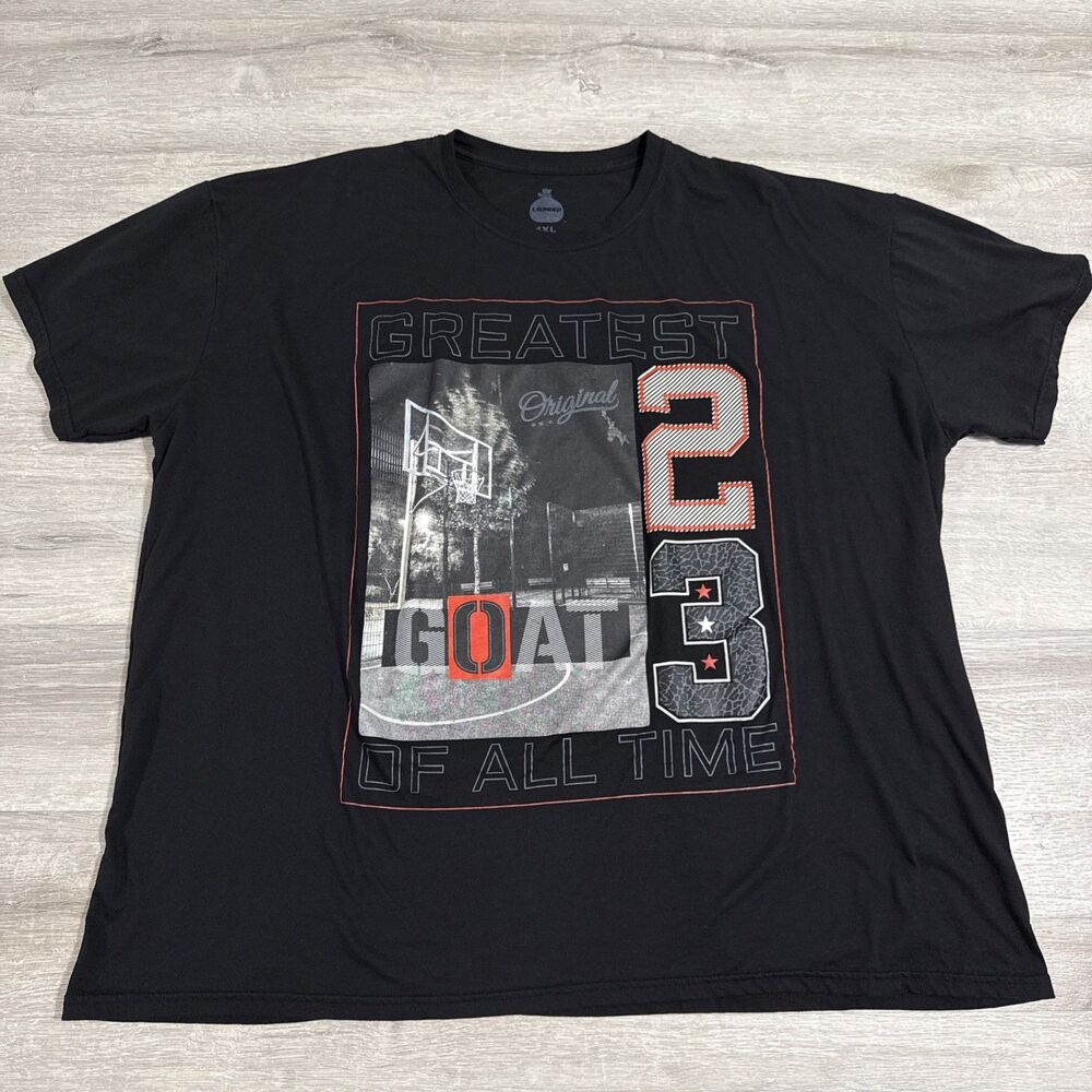 GOAT Shirt Greatest Of All Time 23 Basketball Men’s Black 4XL Cotton Blend